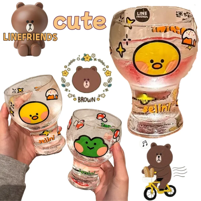 

New creative Brown Bear water cup, high-appearance milk cup for home use, cute large-capacity fashionable personalized glass cup