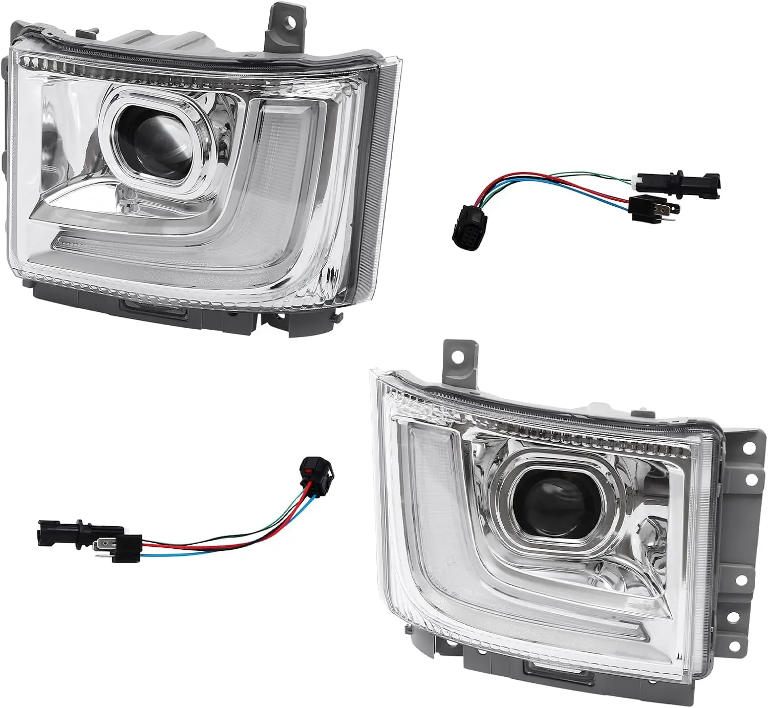 

Фара в сборе для 2023-2024 ISUZU NPR-HD NRR NQR 5,2 л/6,0 л галогенная фара, драйвер и пассажирские фары (пара)