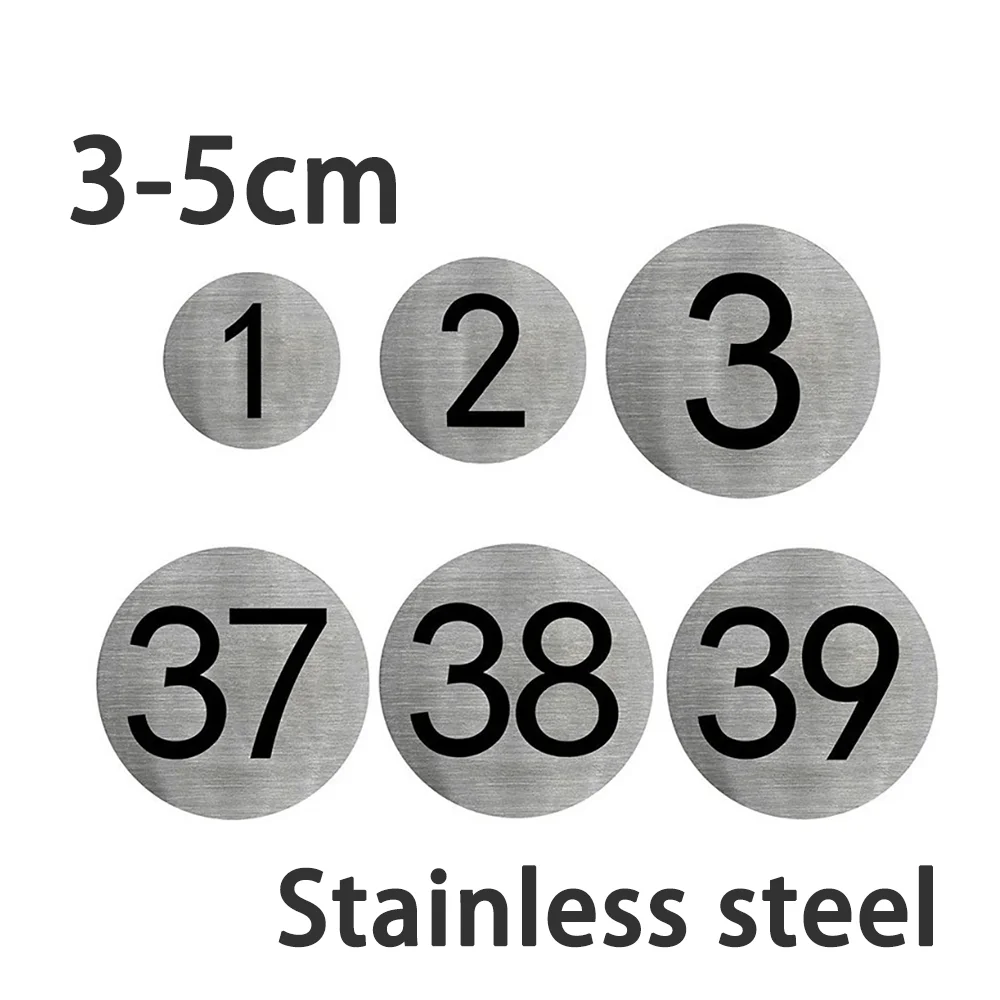 Numéro de maison en acier inoxydable, chiffres auto-adhésifs, signe d'adresse, lettres, numéro de boîte aux lettres, étiquette métallique numérique, numéro d'armoire de rangement