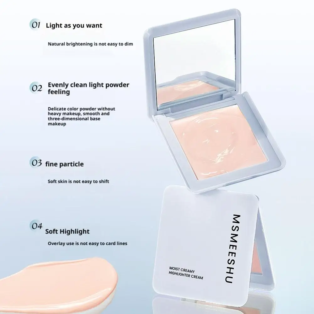Creamy Pink White Face Highlighter Blush Soft And Glossy Cream Brightening Waterproof Concealer Natural Ruddy Complexion Makeup