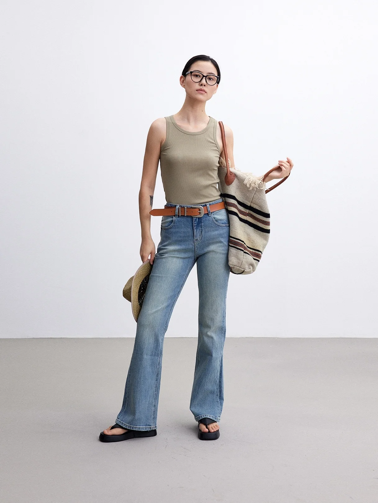 

Джинсы Trueidea24 Summer Vintage с высокой талией, светло-голубые, с эффектом похудения, микро-клеш, универсальные длинные брюки для женщин