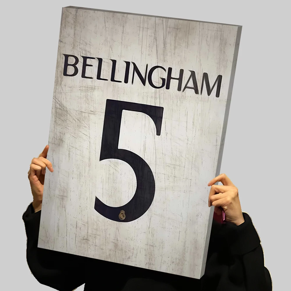 Джерси Bellingham номер 5, футбольные принты Реал Мадрид, постер на заказ, холст, картина, настенное искусство, украшение для игровой комнаты, эстетика Джерси Bellingham номер 5, футбольные принты Реал Мадрид, постер на заказ, холст, картина, настенное искусство, украшение для игровой комнаты, эстетика