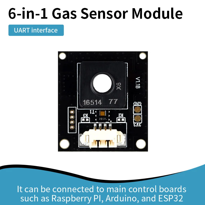 module-de-capteur-de-gaz-6-en-1-integre-la-detection-de-hcho-tvoc-co-iaq-de-la-temperature-et-de-l'humidite-prend-en-charge-le-controle-uart