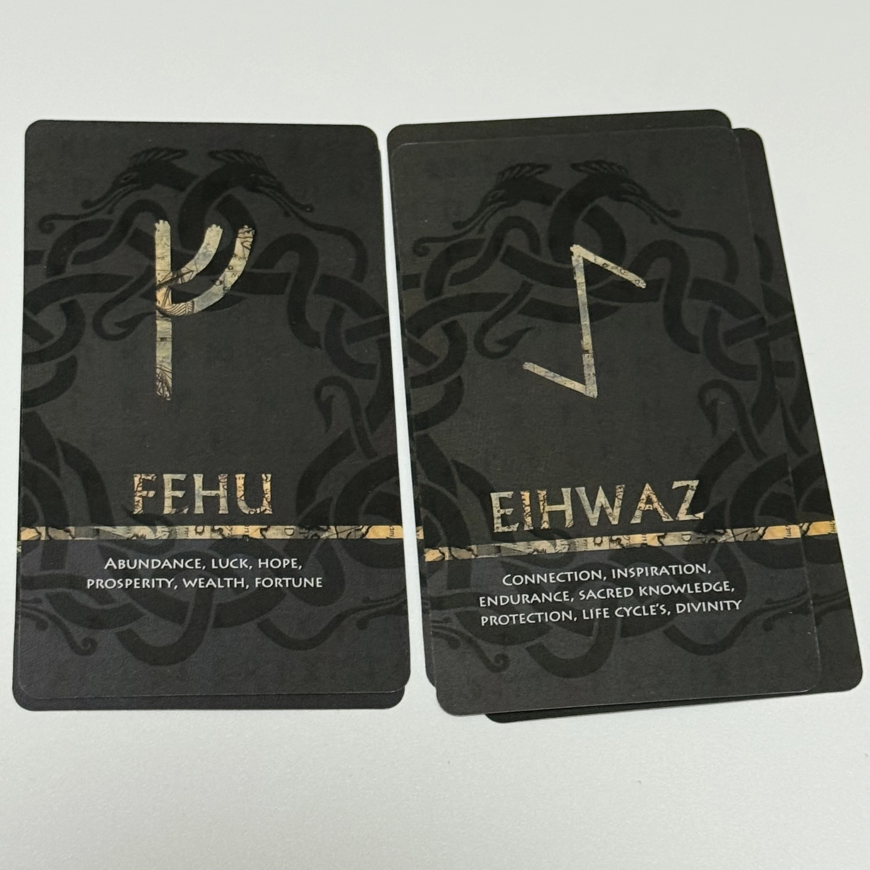 Elder Futhark Rune Cards with Meanings –25 Pcs Norse Mythology Oracle Cards for Fortune Telling & Meditation