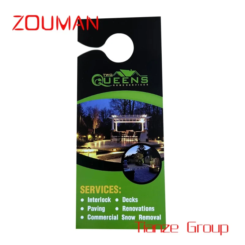 Hot Promotie Custom Goedkope Onroerend Goed Papier Kartonnen Printknop Opknoping Reclame Flyer Hanger Flyer Flyer Voor Hotel