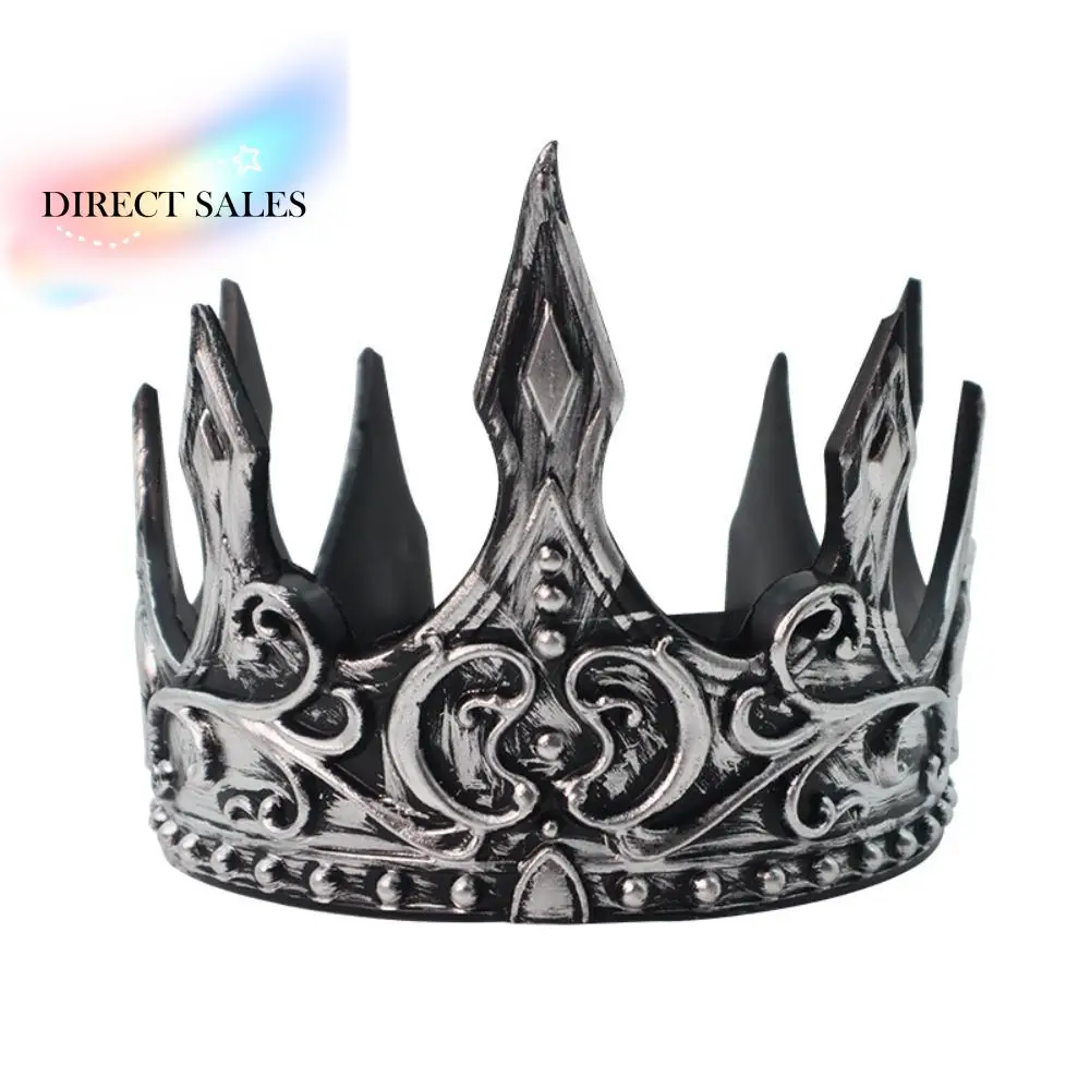 

Простая корона для бар-мицвы, королевская корона, обруч для волос в корейском стиле, искусственная корона принца, аксессуары для волос, повязка на голову, круглые диадемы, подарок для девочек