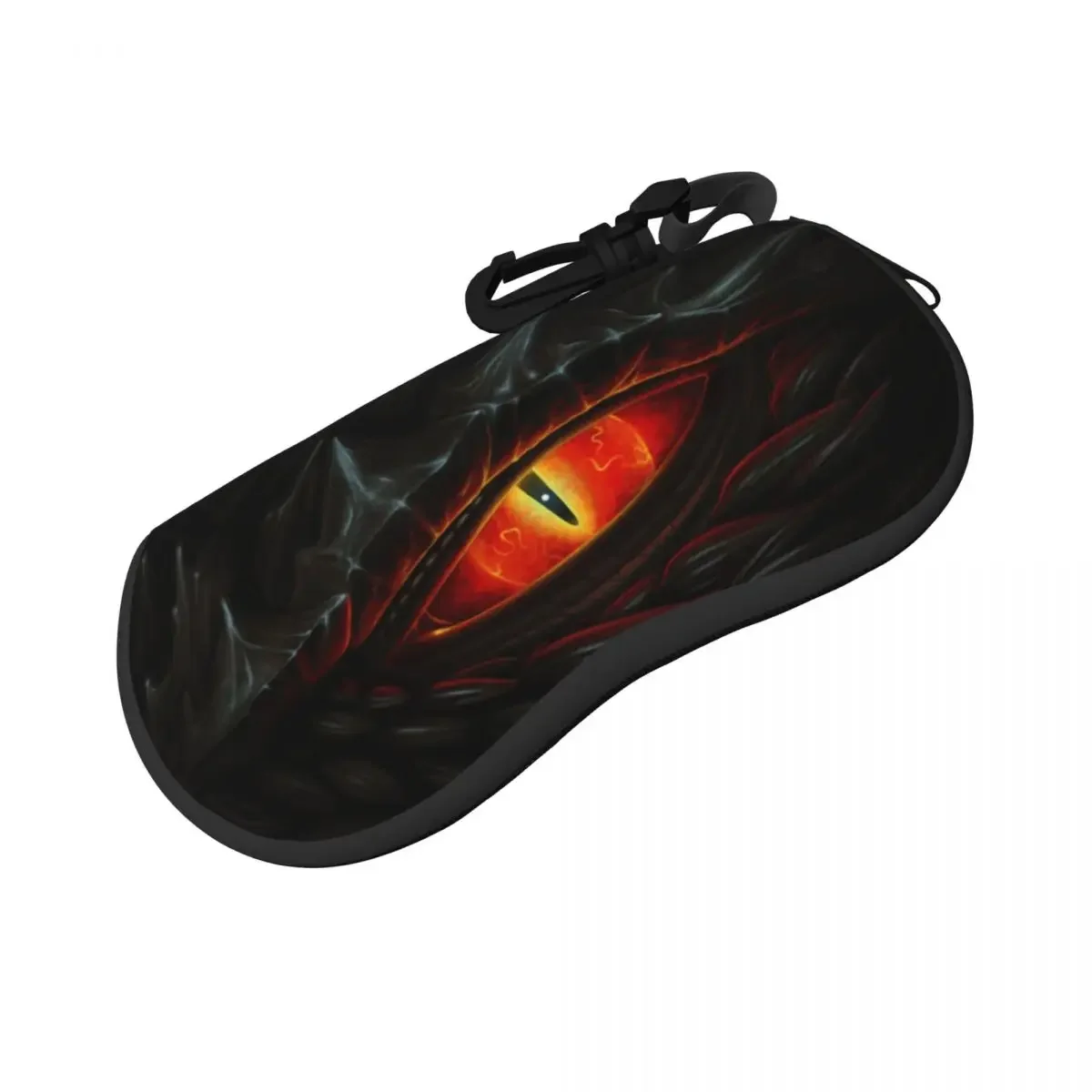 Portable Eyewear Case Glowing Red Eye Of Black Dragon Painting Sunglasses  Glasses Box with Lanyard Zipper Eyeglass 