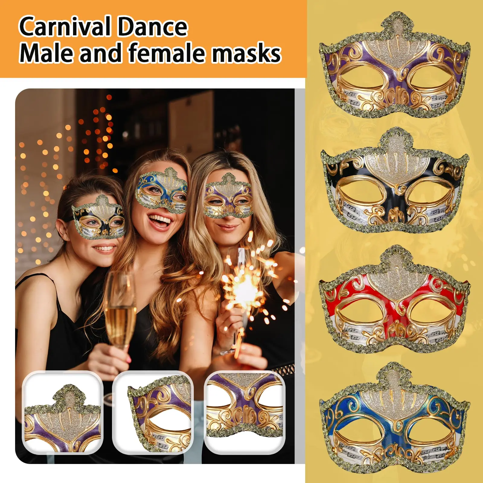 Máscaras de carnaval de Mardi Gras para hombres y mujeres Máscaras de jazz antiguas vintage Máscaras de cosplay de mascarada Accesorios de fiesta de media cara unisex
