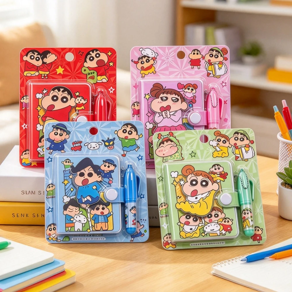 IN STOCK Crayon Shin-chan Cartoon Pocket Book Cute Mini Notebook Stationery Set Christmas Birthday NEWYEAR Gifts クレヨンしんちゃん