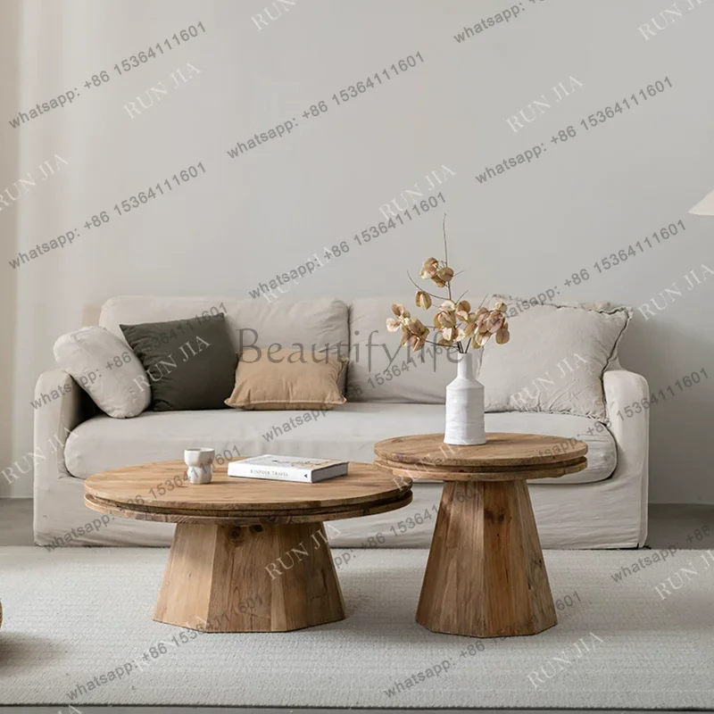 Factory Direct Sales Wood Modern Coffee Table Aesthetic Unique Minimalist Italian Coffee Table Standing Photo Album Mesa Auxilia