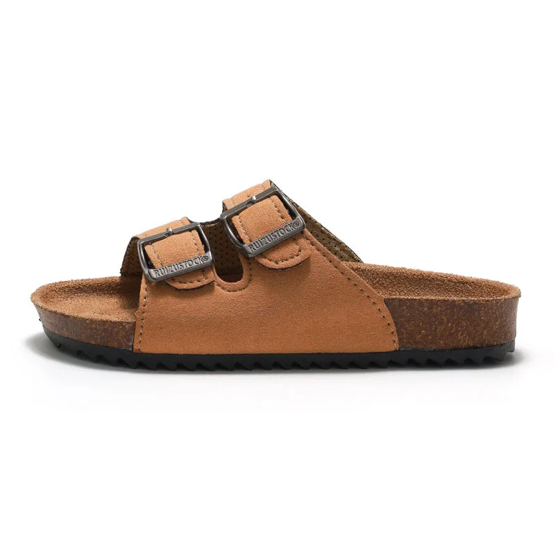 

Boys Girls Shoes Kids Slippers Flat Bottom Cork Double Buckle Leisure Slippers Indoor Shower Children Beach Play Leisure Shoes
