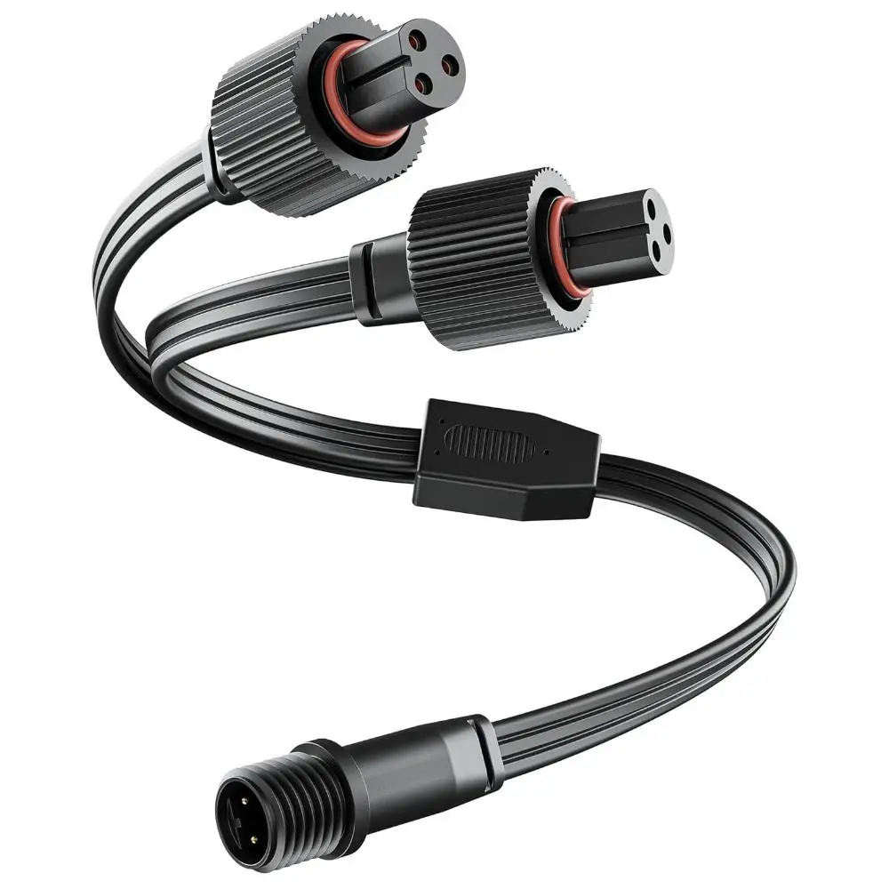706AB Y-Splitter Cable With wire buckle split into two Extension Cable 3 Parallel Line Waterproof Y-Connector Splitter
