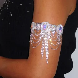 Crystal Tassel Arm Chain Bracelet Bridal Hand Accessories Belly Dance Designer Bling Rhinestone Bangle Anklet Dress Jewelry