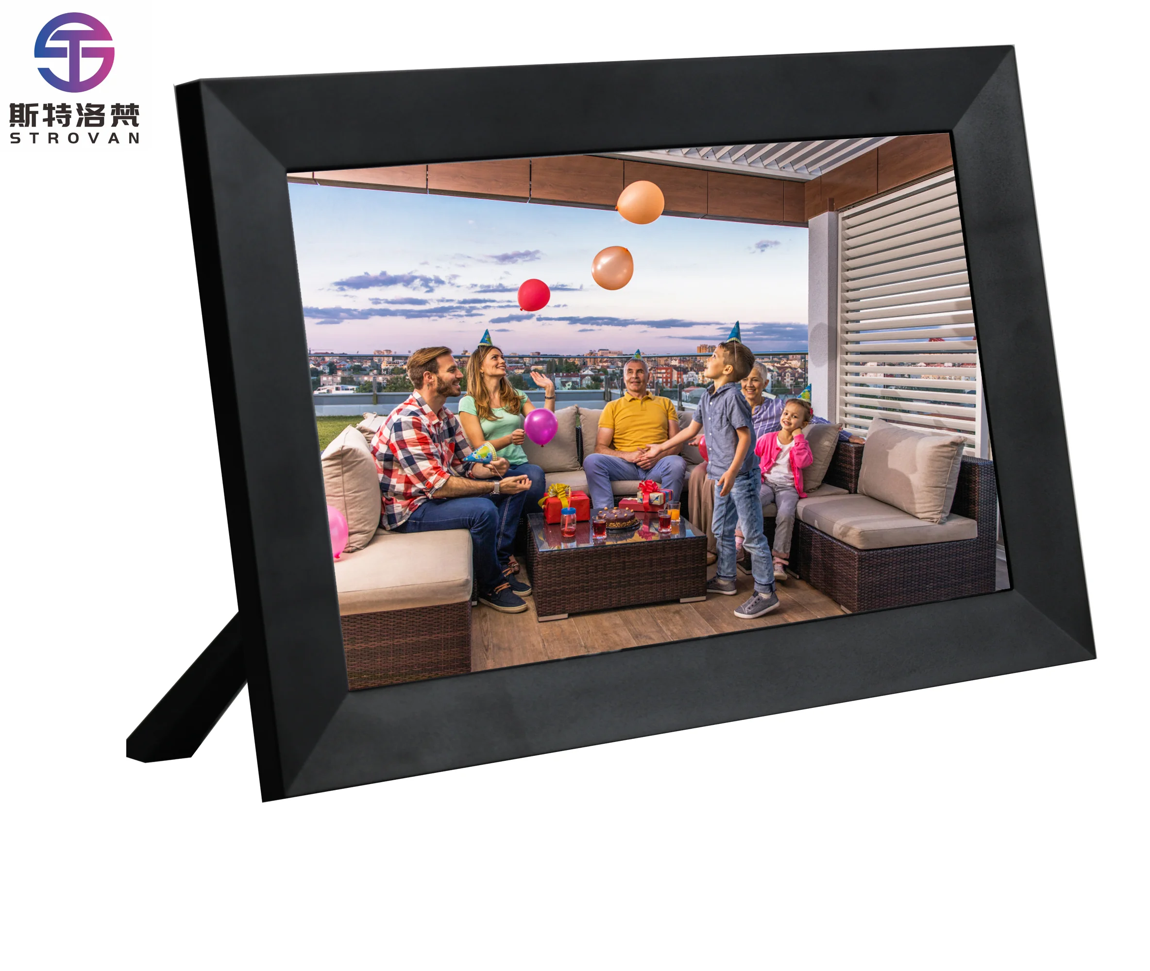 

10-Inch WiFi Digital Picture Frame with Touch Screen Display Video Playback Clock Function 32GB Memory Acrylic Frame Gift