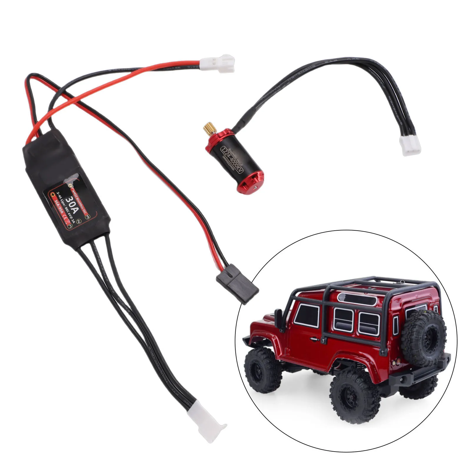 

Brushless Motor ESC Set for SCX24 RC Car 1224 4000KV RC Outrunner Motor 30A Open Source Brushless Electronic Speed Controller