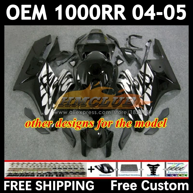 Injection Fairing For HONDA CBR black bats 1000RR 1000CC CBR1000 RR CBR 1000 CC RR 75No.5 CBR1000RR 04 05 2004 2005 OEM Body