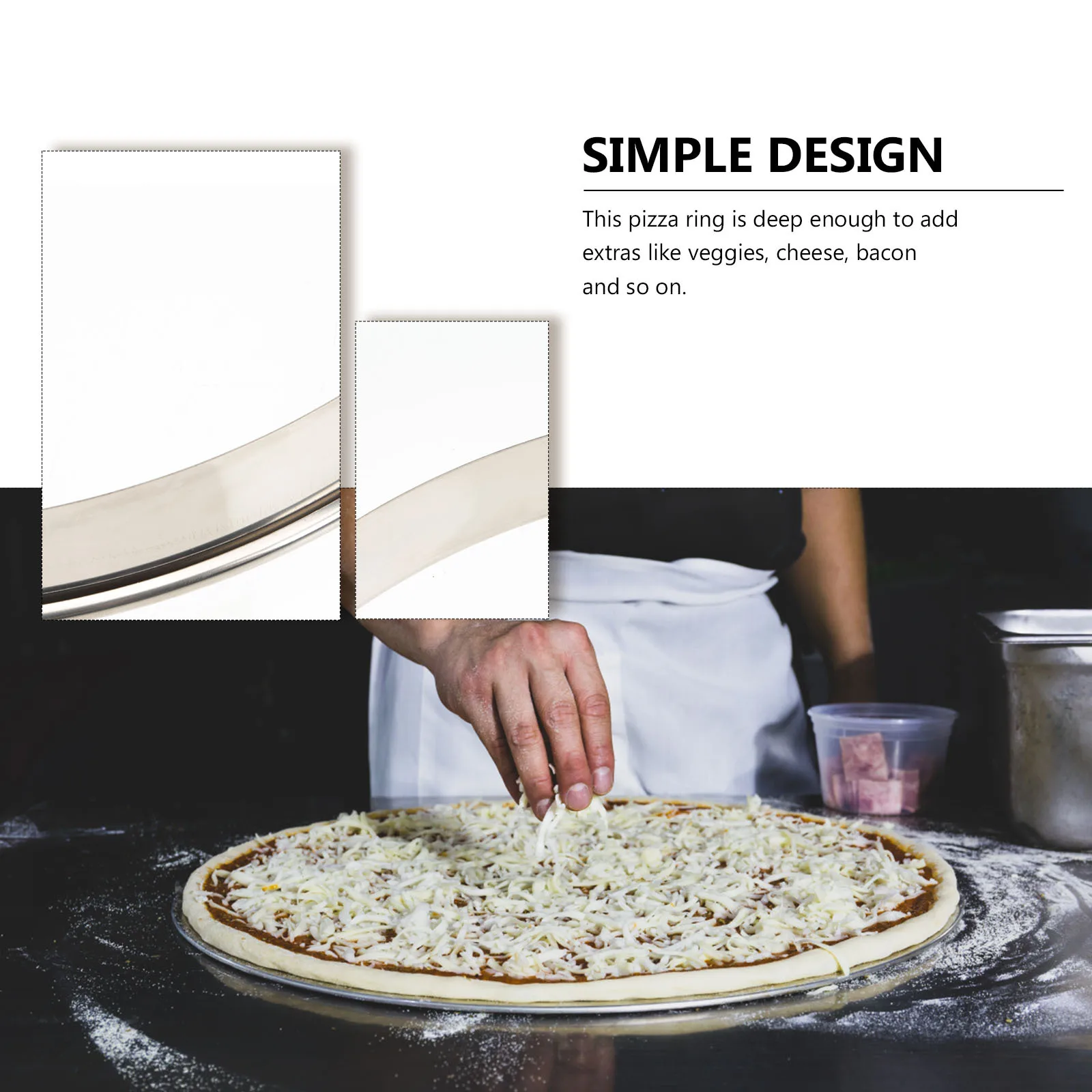 

1pcs Pizza Ring Deep Sided Premium Material Smooth Non-Stick Surface Dishwasher Safe Reusable Baking Tool For Muffin