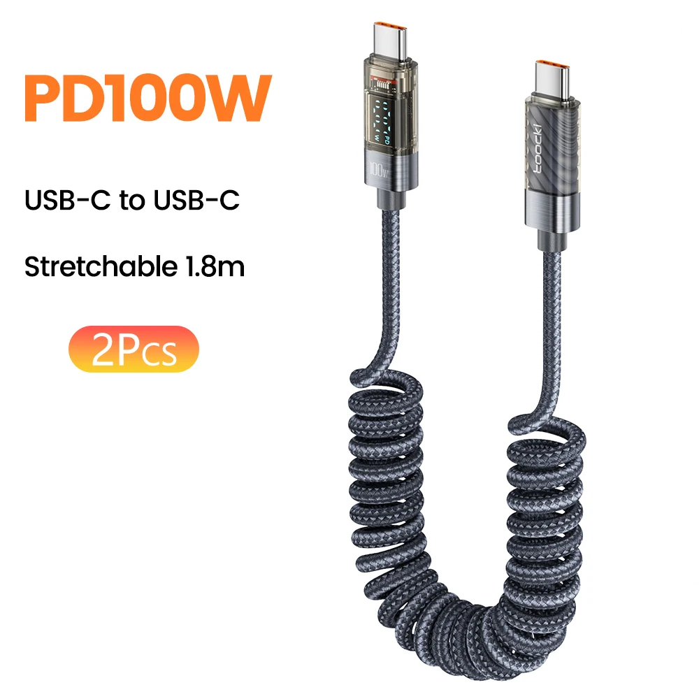 Câble Toocki USB-C vers USB-C Transparent 5