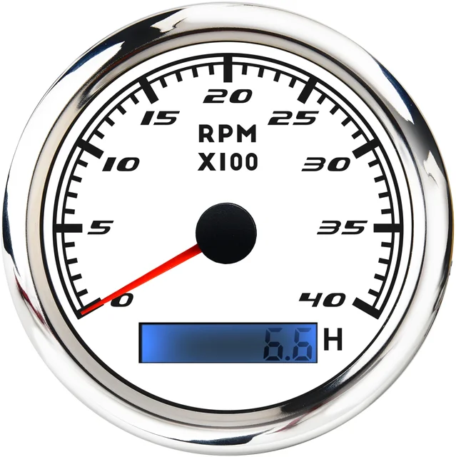 85MM Waterproof Tacho Meter Marine Tachometer Gauge 0-4000RPM With Hour Red Backlight For Boat Truck Car 9-32V