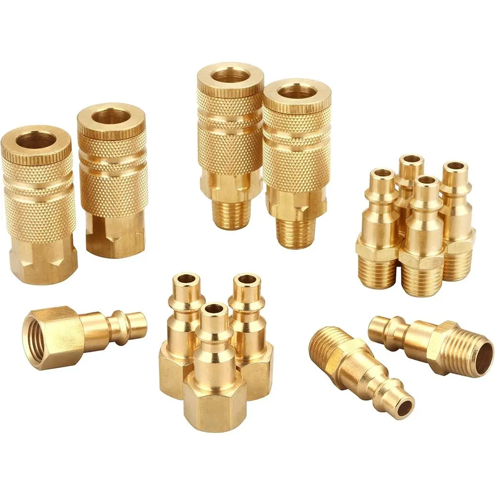 

Набор соединителей и штекеров (14 предметов), промышленный тип D, 1/4 дюйма NPT, комплект быстроразъемных пневматических фитингов из цельной латуни