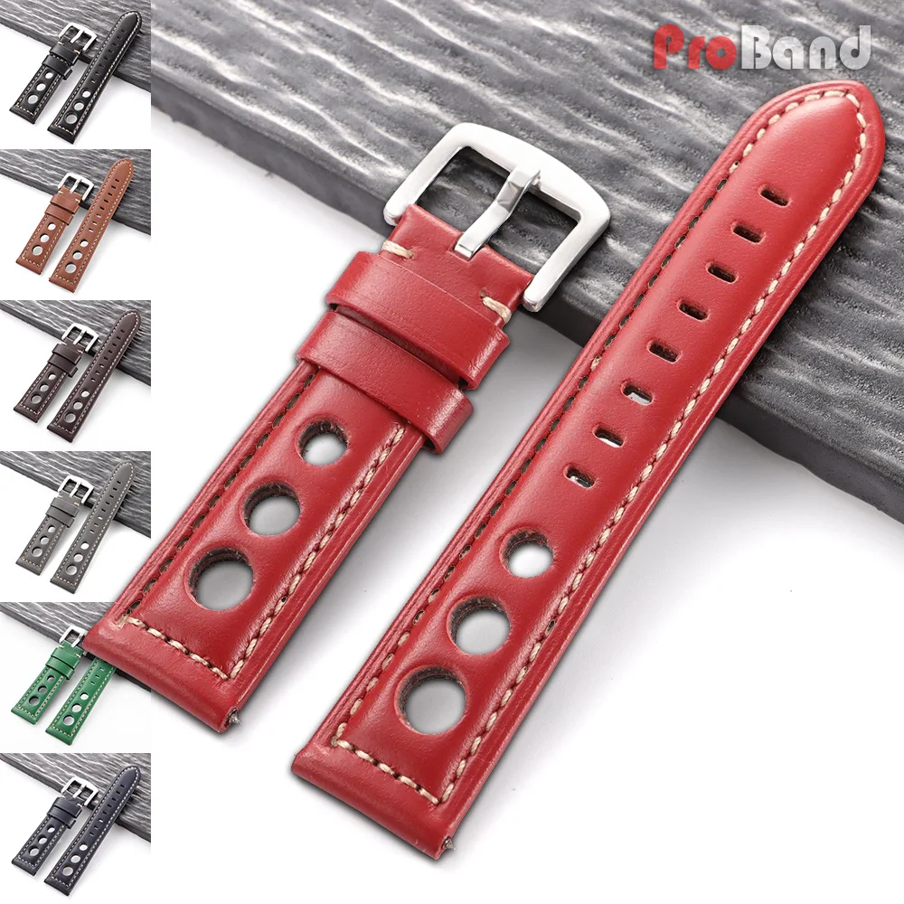 

Cowhide Watch Strap Bracelet Vintage Genuine Leather 20mm 22mm 24mm 26mm Watchband Women Men Fashion Watch Band Belt Pin Buckle