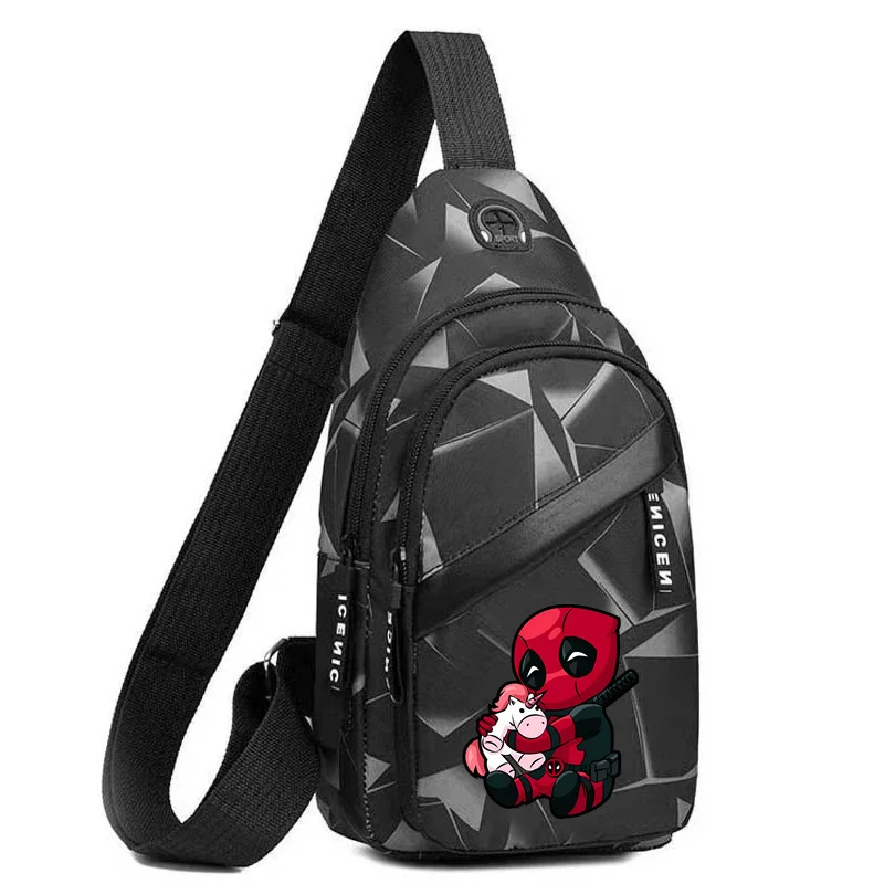 2024 New Deadpool Superhero Men Chest Bag Crossbody New Single Shoulder Bags Travel Handbag Chest Bags Capacity Cool Men Bag