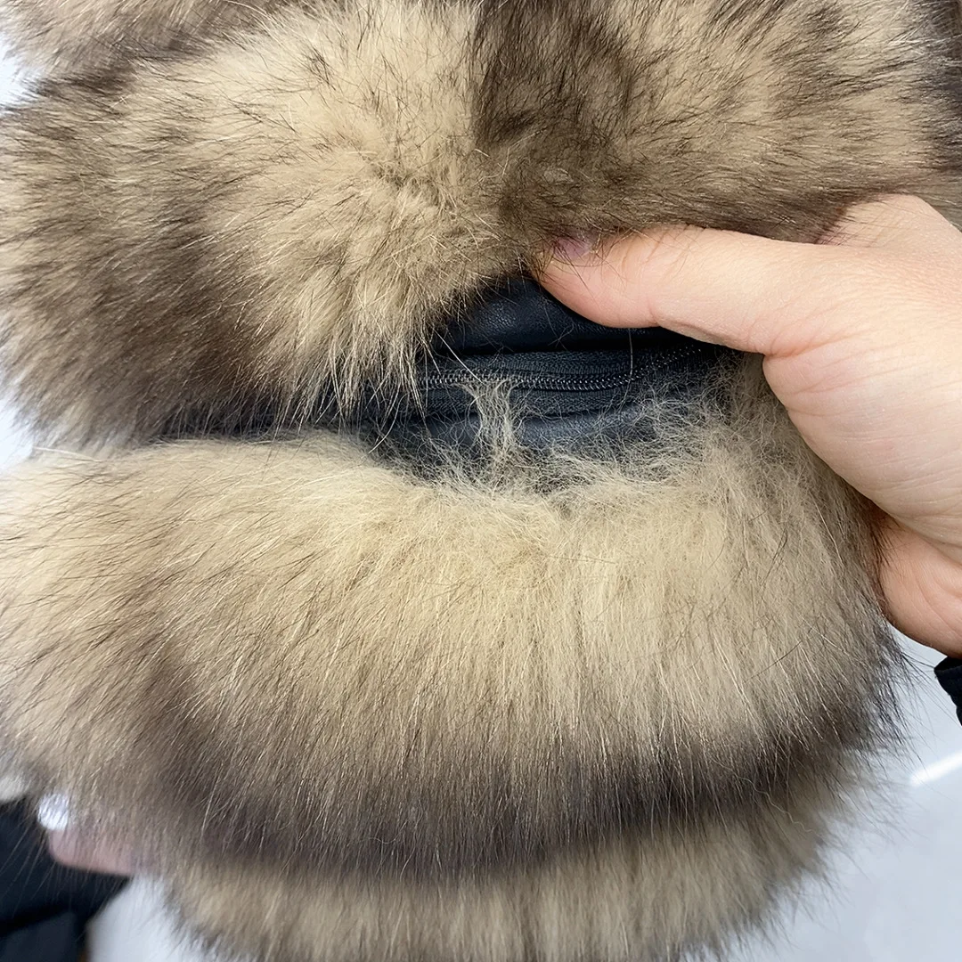 real fox fur coat winter women Suit collar Sable color