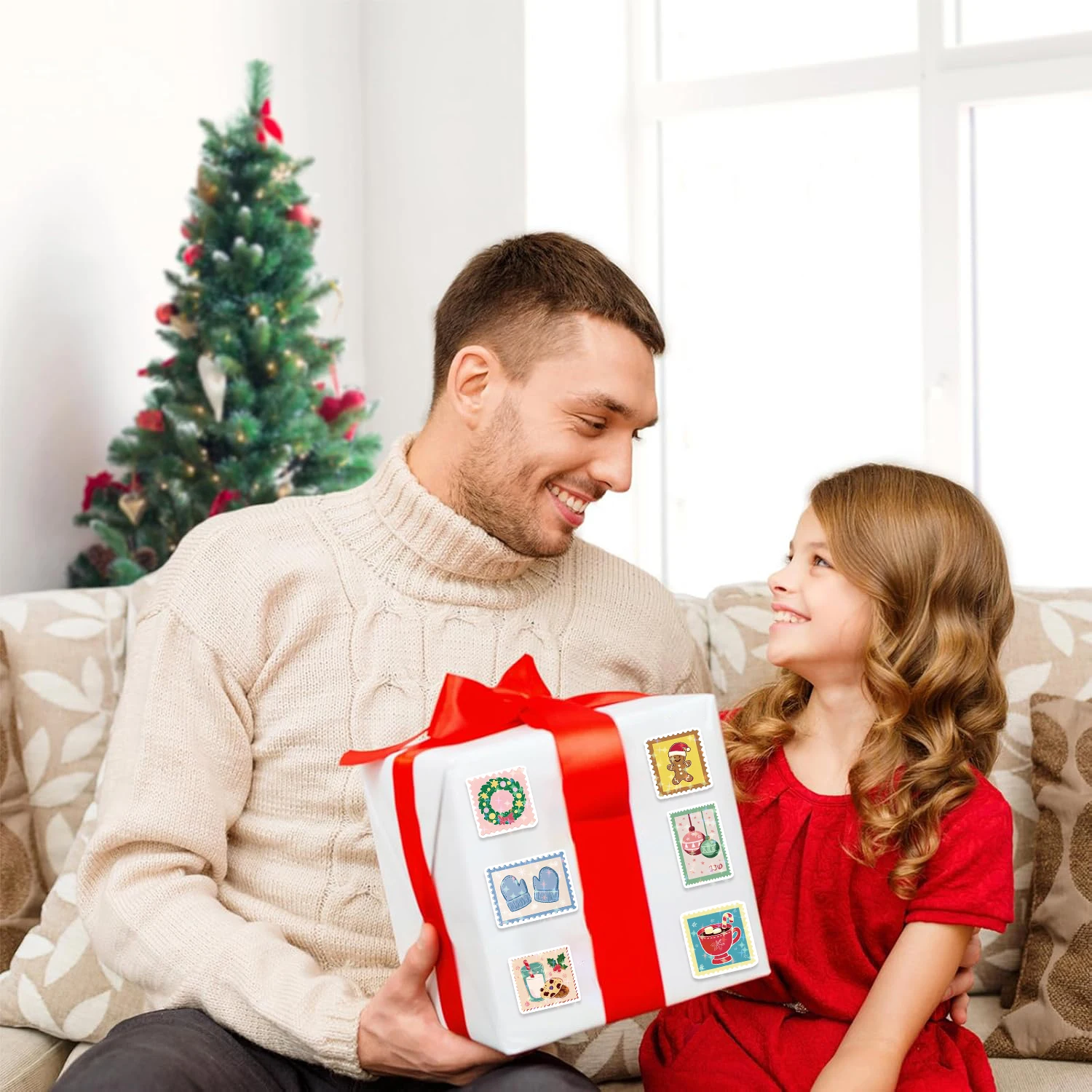 50 قطعة عيد الميلاد الديكور ختم ملصقات الحنين القراءة الكتابة على الجدران بطاقة PVC الهاتف المحمول المحمول سجل القصاصات مقاوم للماء الجمالية