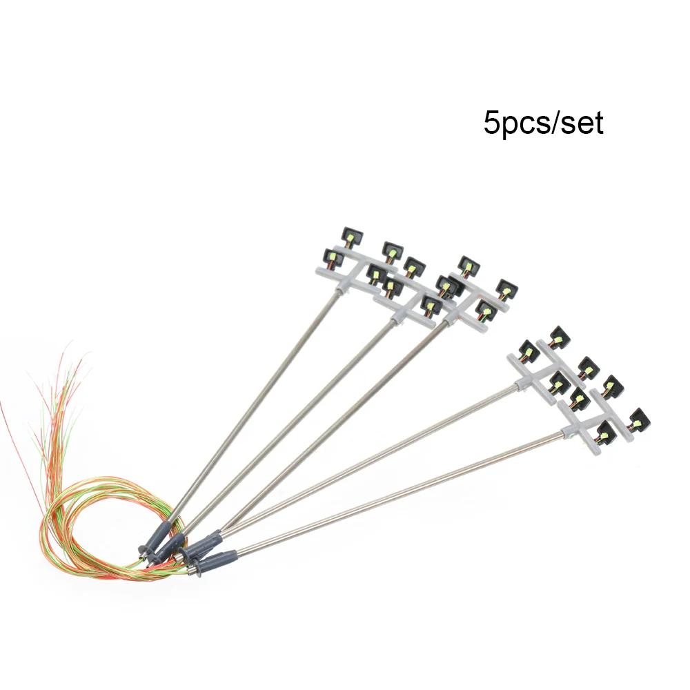 5 szt. Modelowe lampy uliczne, lampy drogowe, lampy kolejowe, lampy ogrodowe, lampy na plac zabaw, sceneria, oświetlenie LED, skala 1:100, 115 mm