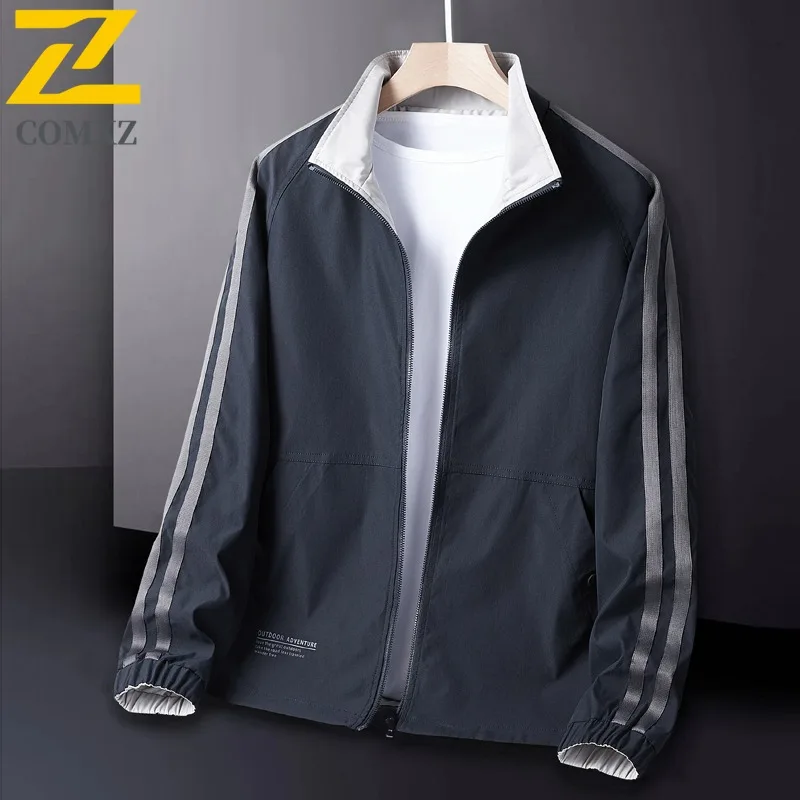 

COMXZ 2025 весенняя новая мужская двусторонняя повседневная куртка, теплое двустороннее пальто, легкая модная верхняя одежда, спортивный тактический топ на открытом воздухе