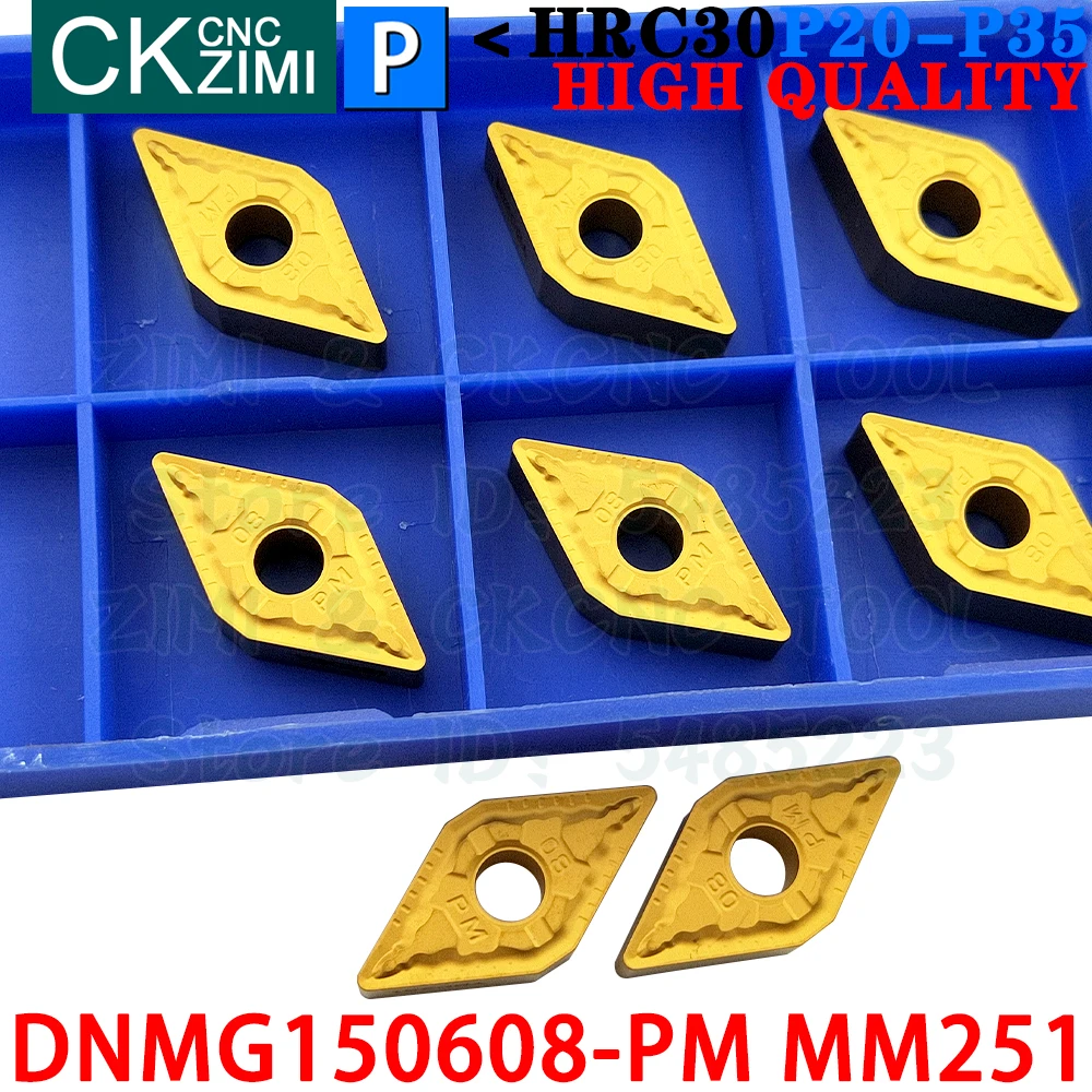 DNMG150608-PM MM251 DNMG 150608 PM MM251 Carbide Inserts External Turning Inserts Tools CNC Indexable Metal Lathe Cutting Tools