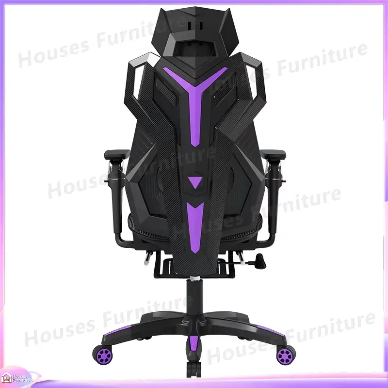 Ergonomic Gaming Chair with Mesh Back Support Adjustable Lumbar Pillow Reclining Function Footrest 360° Swivel Racing Style