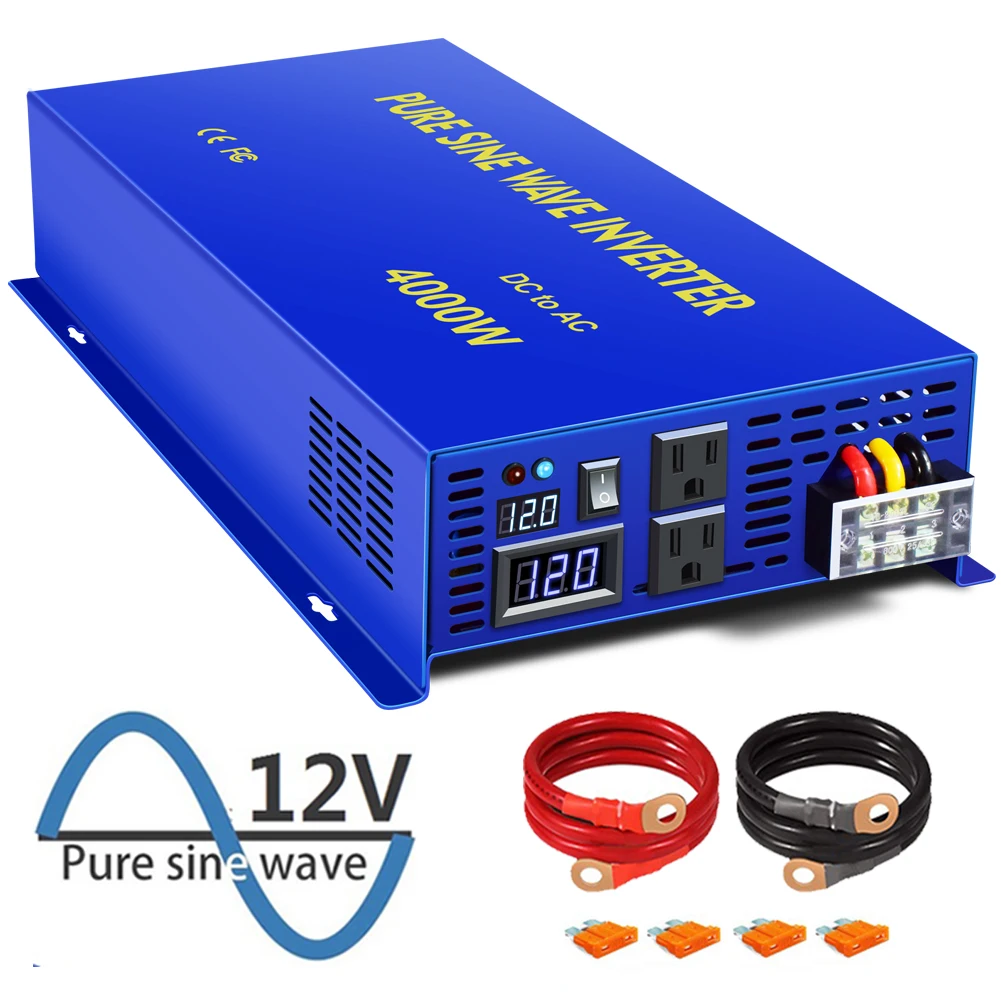 

8000W Peak 4000W Solar Panel Inverter 24V 230V Pure Sine Wave Inverter Battery Converter 12V/36V/48V/96V DC to 120V/220V/240V AC