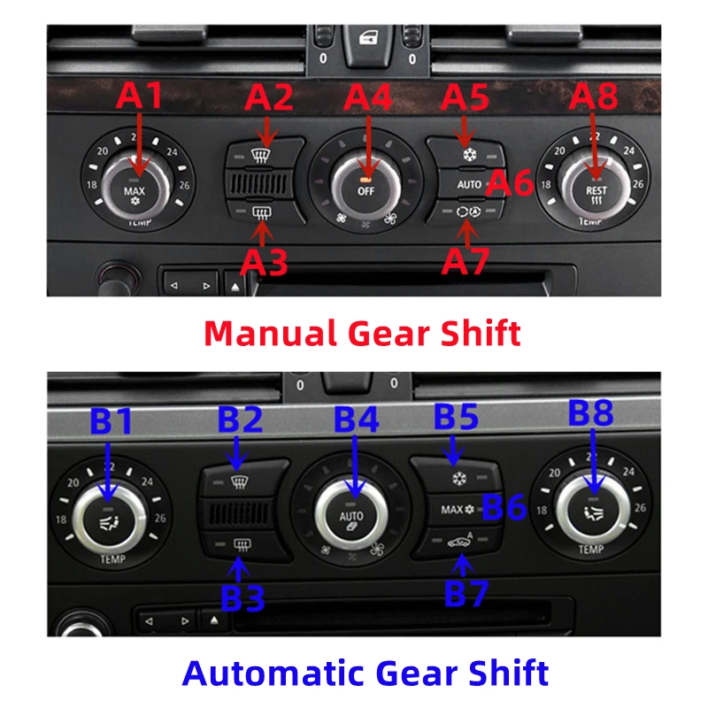 For BMW 5 Series E60 E61 523 525 528 530 535 2003-2010 Car AC Control Air Conditioning Buttons Button Repair Kit