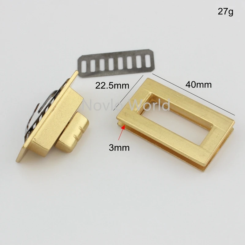 1 piece test, 40*22.5mm satin gold medium twist turn lock for purse bag handle locks women handbag plug locks repair