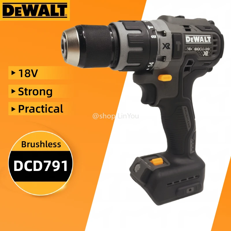 

DEWALT DCD791 Компактная аккумуляторная дрель Бесщеточный двигатель Дрель Отвертка Многофункциональный привод Домашние перезаряжаемые электрические инструменты