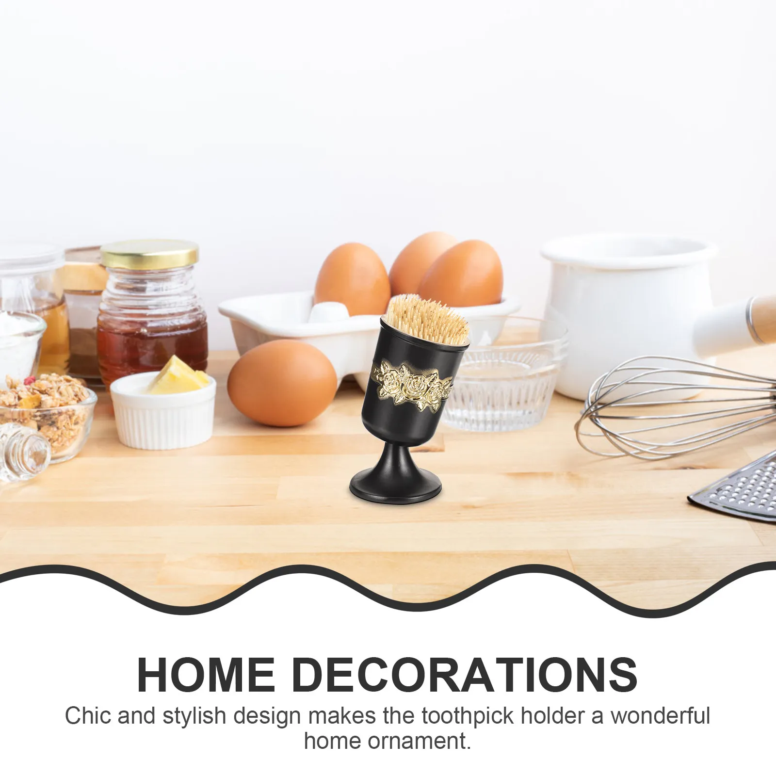 Stylish Chic Alloy Toothpick Holder Premium Workmanship Smooth Polished Bright Finish Decorative Toothpick Container for Home