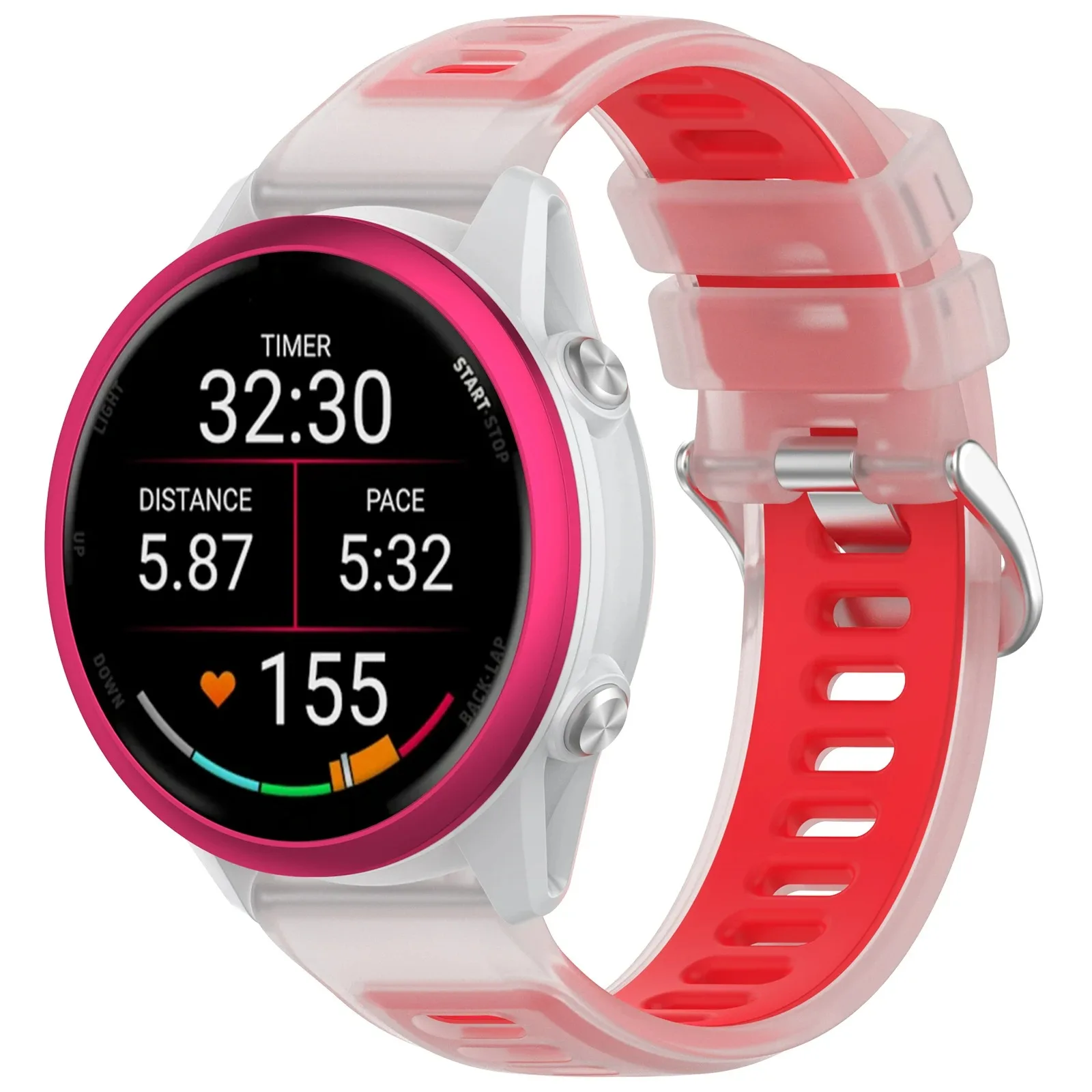 Cinturino in silicone per Garmin Forerunner 570 47mm 42mm cinturino trasparente per Garmin Vivoactive 5 6/Active 6 5/165 55 265 965 970