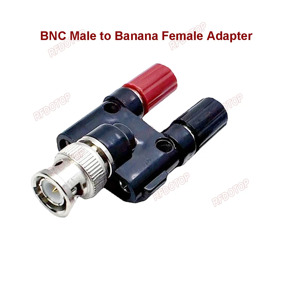 1pcs Q9 BNC Female To Dual 4mm Banana Female Jack Coaxial Connector BNC Tee Type 3Way Splitter RF Adapter High Quality RFDOTOP