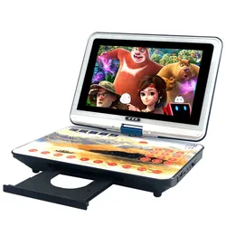 Full format 14 Inch Multifunction Portable Home DVD Player TV Support USB Port,SD Card Play And Swivel HD Screen Touch keys E VC