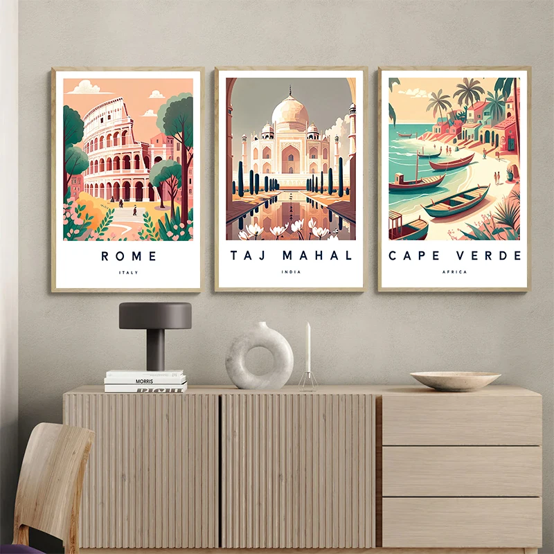 Florence Italy Europe TraveI City Landscape Poster Print Amalfi Rome Tuscany Sardinia Canvas Painting Wall Art Room Home Decor