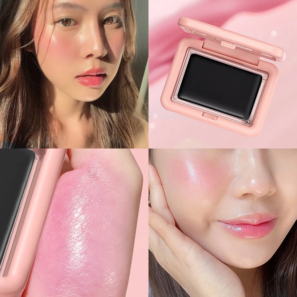 BANXEER Blush Cream Face Blusher 5 Colors Ever-changing Matte Shimmer Waterproof Long-lasting 3 IN 1 Multi-use Blush Face Makeup