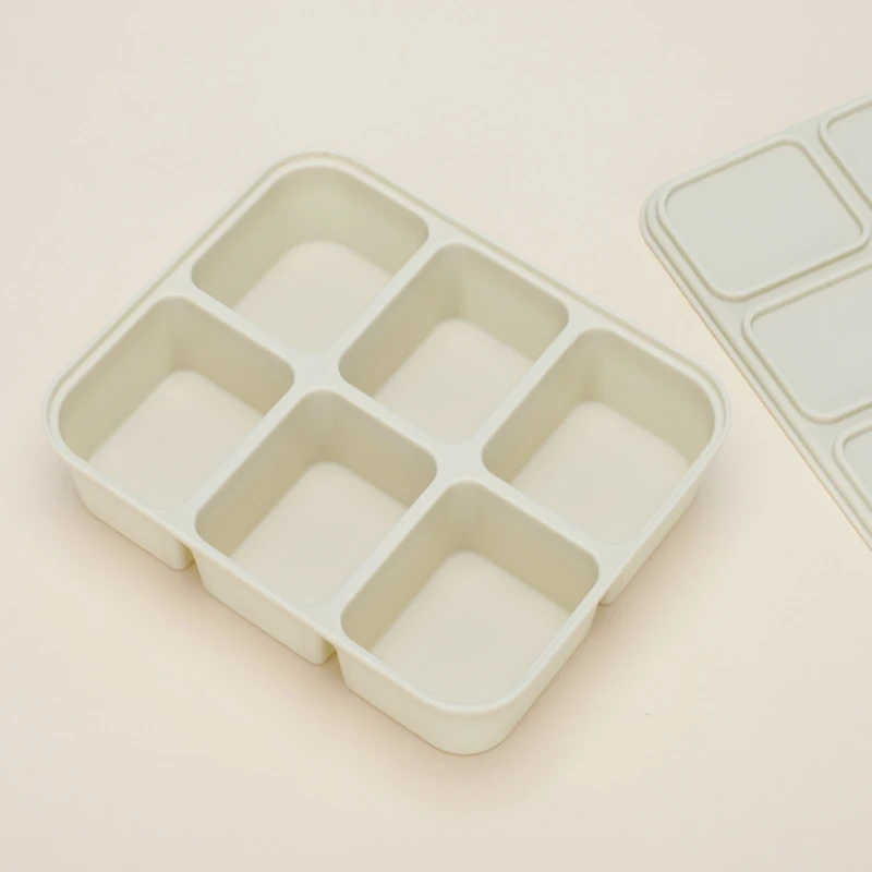 6/12 Grid Ice Cube Mold Silicone Ice Cube Tray Square Tray Mould Easy Release Baby Fruit Mud Jelly Food Storage Case