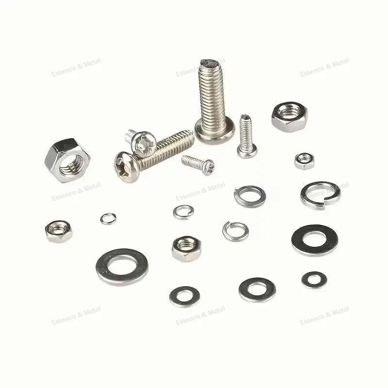 1Box Notebook Universal Screw Set M1.7 M2 M2.3 M2.5 M2.6 M3 Nickel-Plated Round Head With Pad/Countersunk Head/Round Head Screws