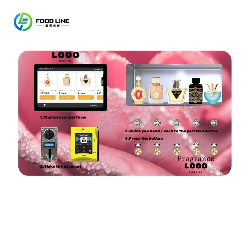 FL Customized Wall Mounted Miniature Perfume Vending Machine Electric Custom Perfume Sample Vending Machine For Mall Business