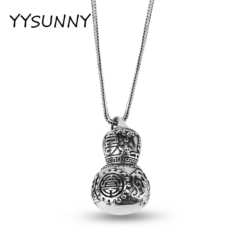 

YYSUNNY 925 Sterling Sliver Man Necklaces Vintage Thai Silver Gourd Shape Pendant Elegant Luxury Jewelry for Anniversary