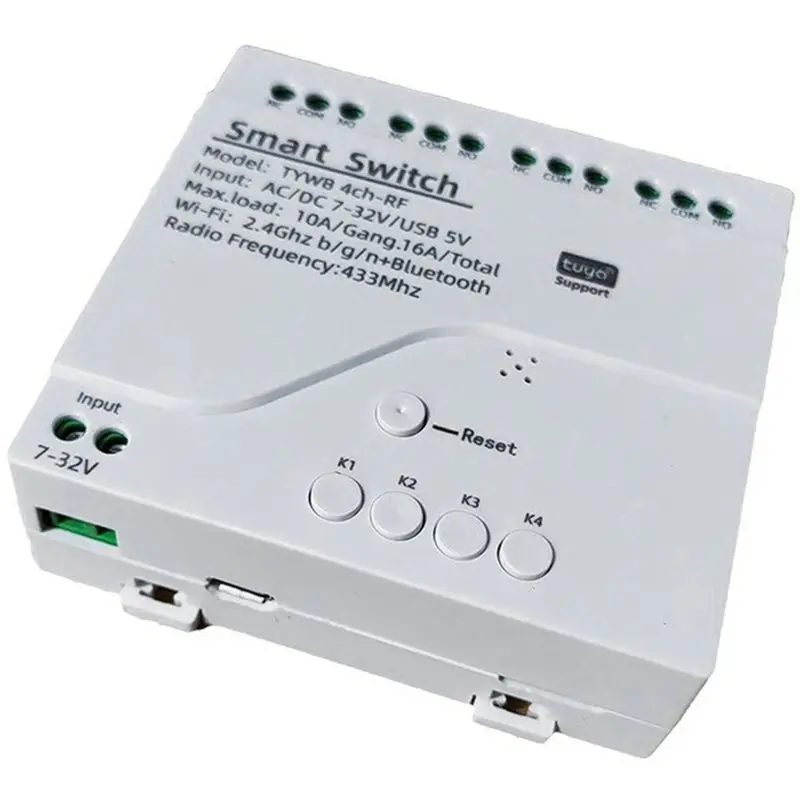 Tuya Smart Life WIFI Motor Module 4CH Relay Smart Switch AC 85-250V RF433 Smart Light Garage Door Opener