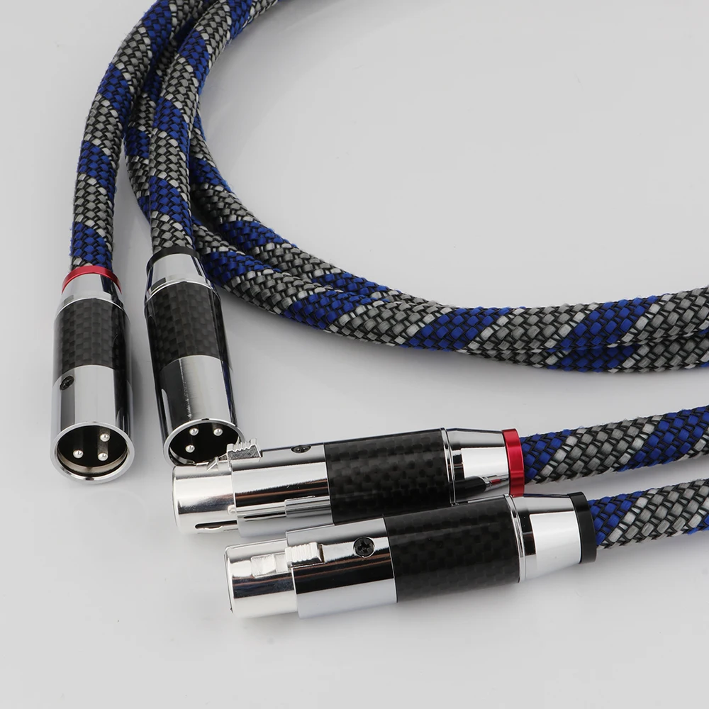 

XLR Cable Hifi XLR Microphone Cable 3 Pin Balanced Silver Plated Copper, Multiple Shield, Nylon Braided Cord for Real HiFi Syste