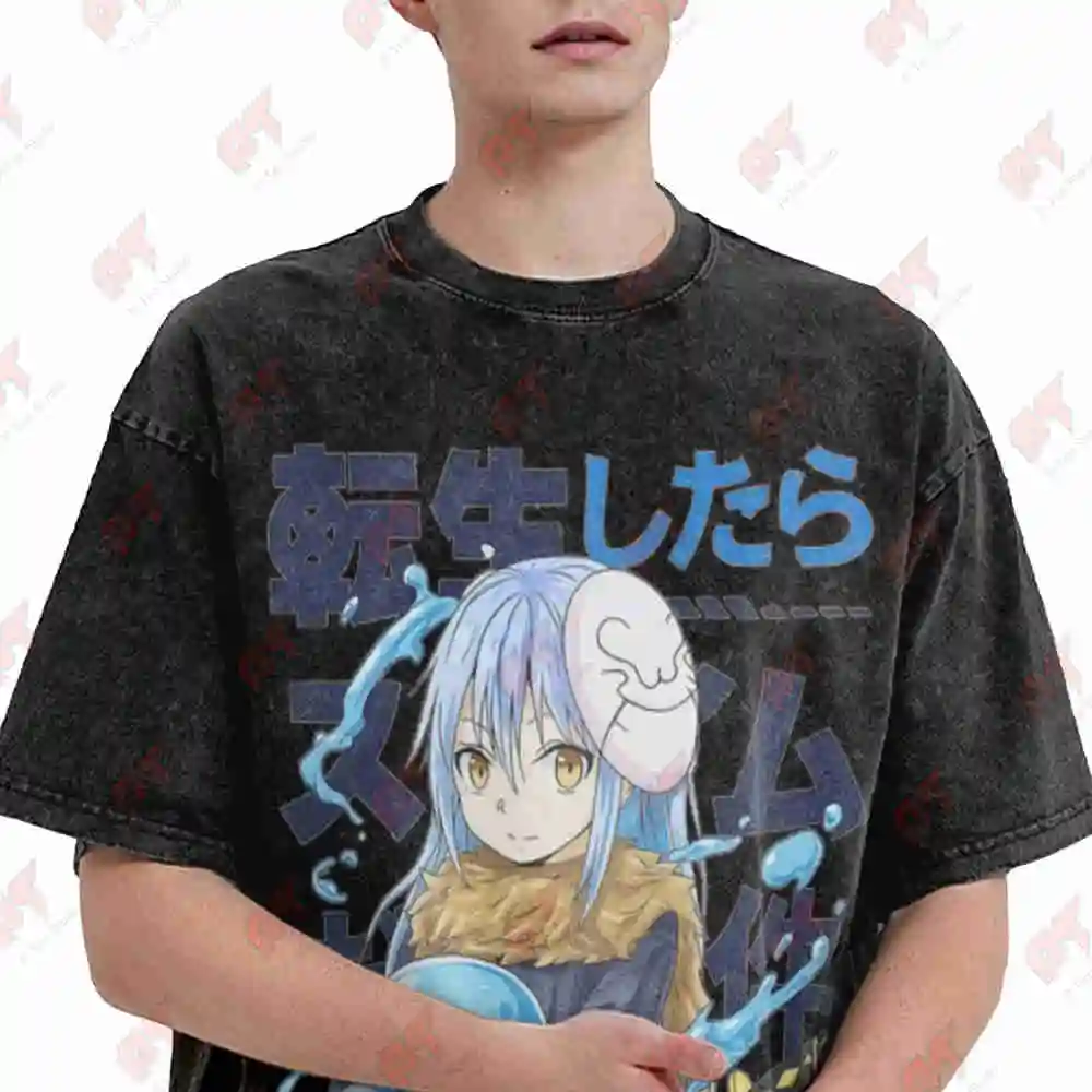 Reincarnated As A Slime Vintage Washed Tee Pure Cotton T-Shirt