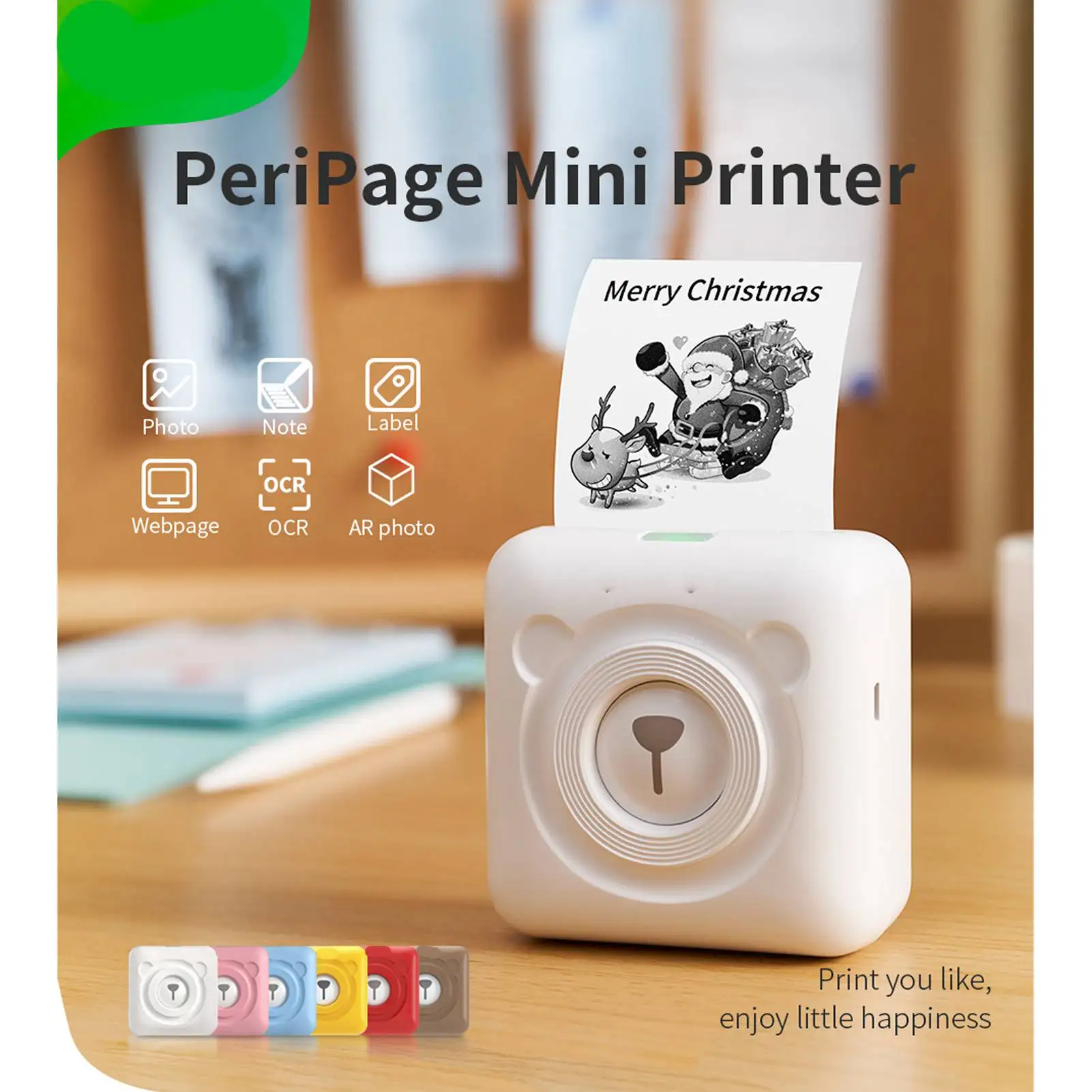 

Мини-принтер A6 HD 304DPI, беспроводной, с Bluetooth, термопринтер для фото, этикеток, заметок, чеков, мгновенной печати, функция AR-фото